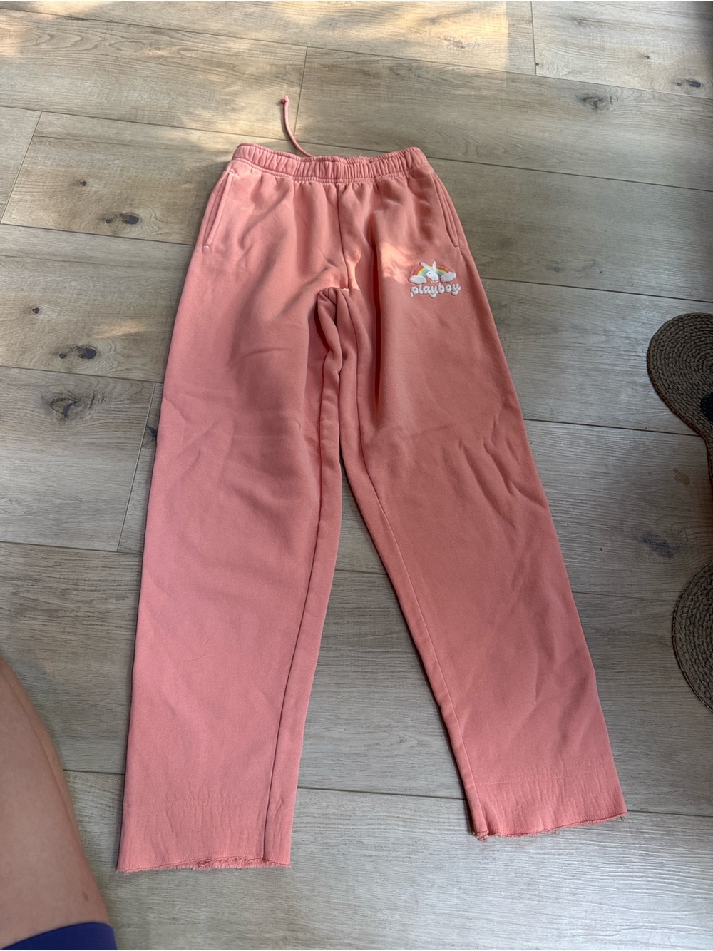 PLAYBOY Coral Pink Sweatpants with Embroidered Logo